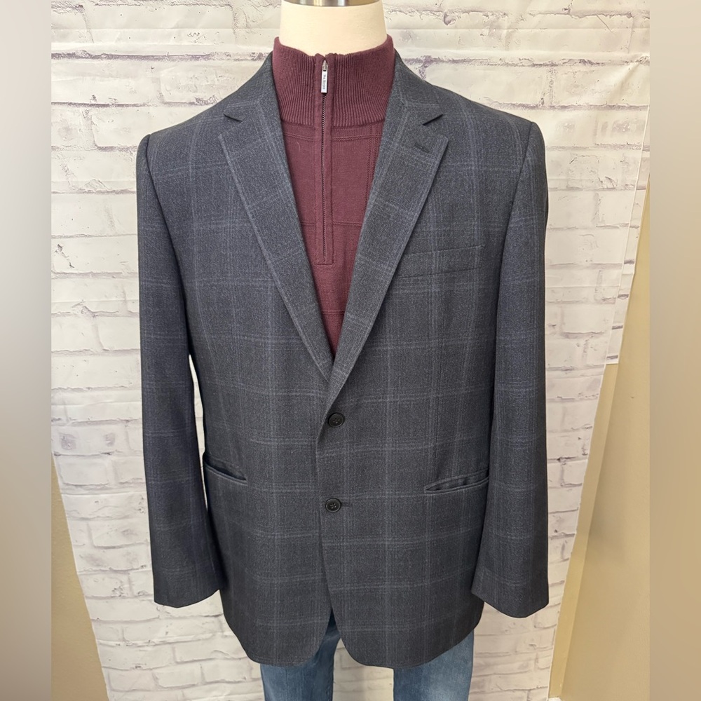 Andrew Fezza Signature Collection Size 44R Cary‎ Sports Coat Jacket Blazer Gray